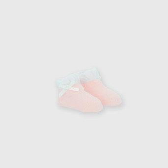 Chaussettes courtes nouveau-née, rose