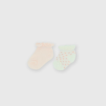 Pack of two pairs of baby girls' socks, pink