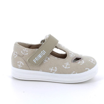 Chaussure pour garçon beige avec velcro