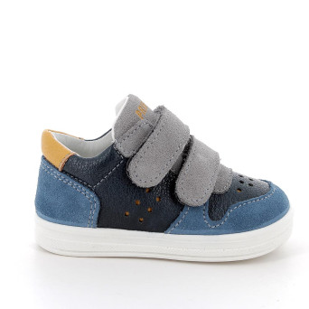 JUNGE SNEAKER BLAU UND GRAU MIT VELCRO