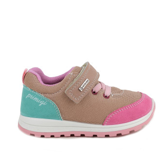 Sneaker gore-tex pour fille beige et fuxia avec velcro