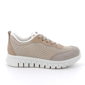 Sneakers da bambino beige con lacci