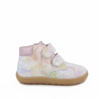 Scarpe da bambina bianco e rosa con strap