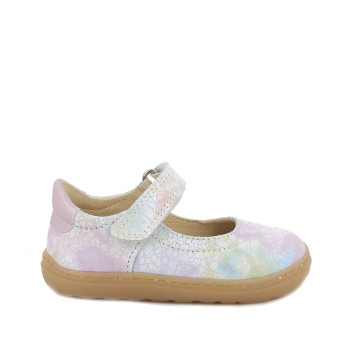 Ballerine da bambina rosa e beige con strap