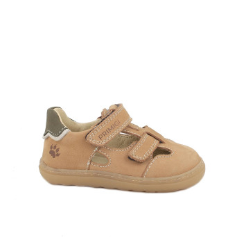 Sandali da bambino giallo e marrone con strap