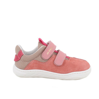 Sneakers da bambina rosa e beige con strap