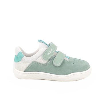 Sneakers da bambino turchese e verde con strap