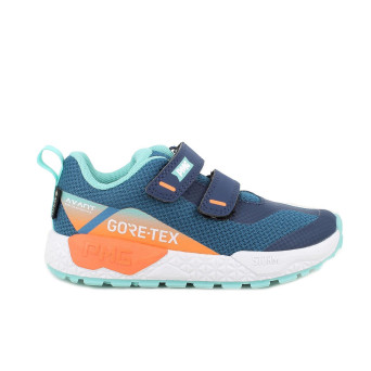 Sneakers gore-tex da bambino blu e verde con strap