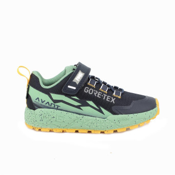 Sneakers gore-tex da bambino blu e verde con strap