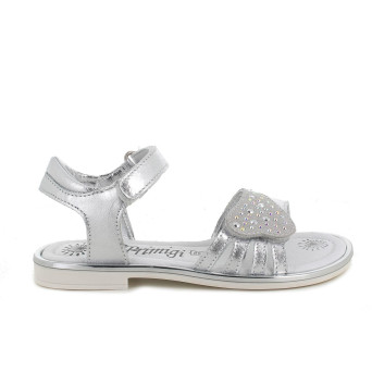 Sandalia para niña plata con velcro