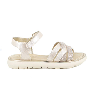 Sandalia para niña beige con velcro