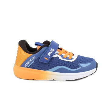 Sneakers da bambino blu con strap