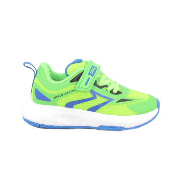 Sneakers da bambino verde con strap